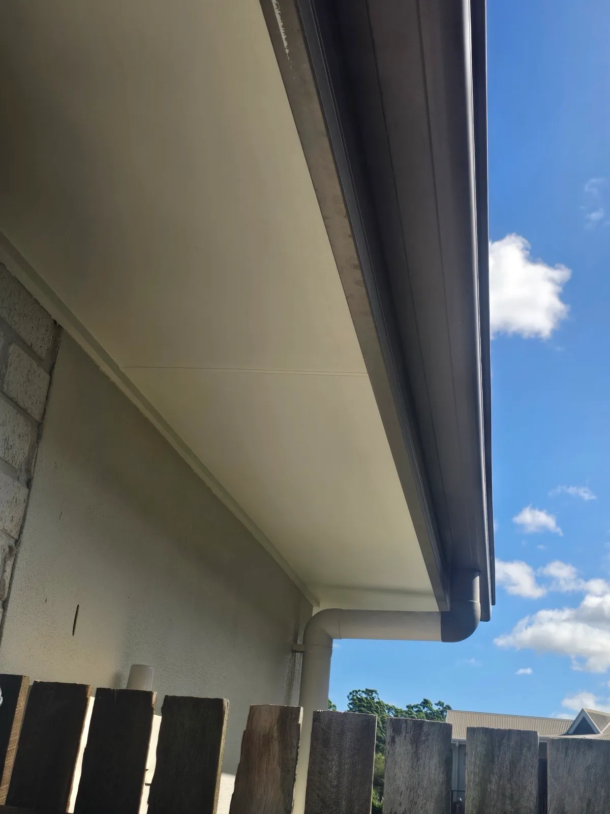 New soffit lining and gutter install