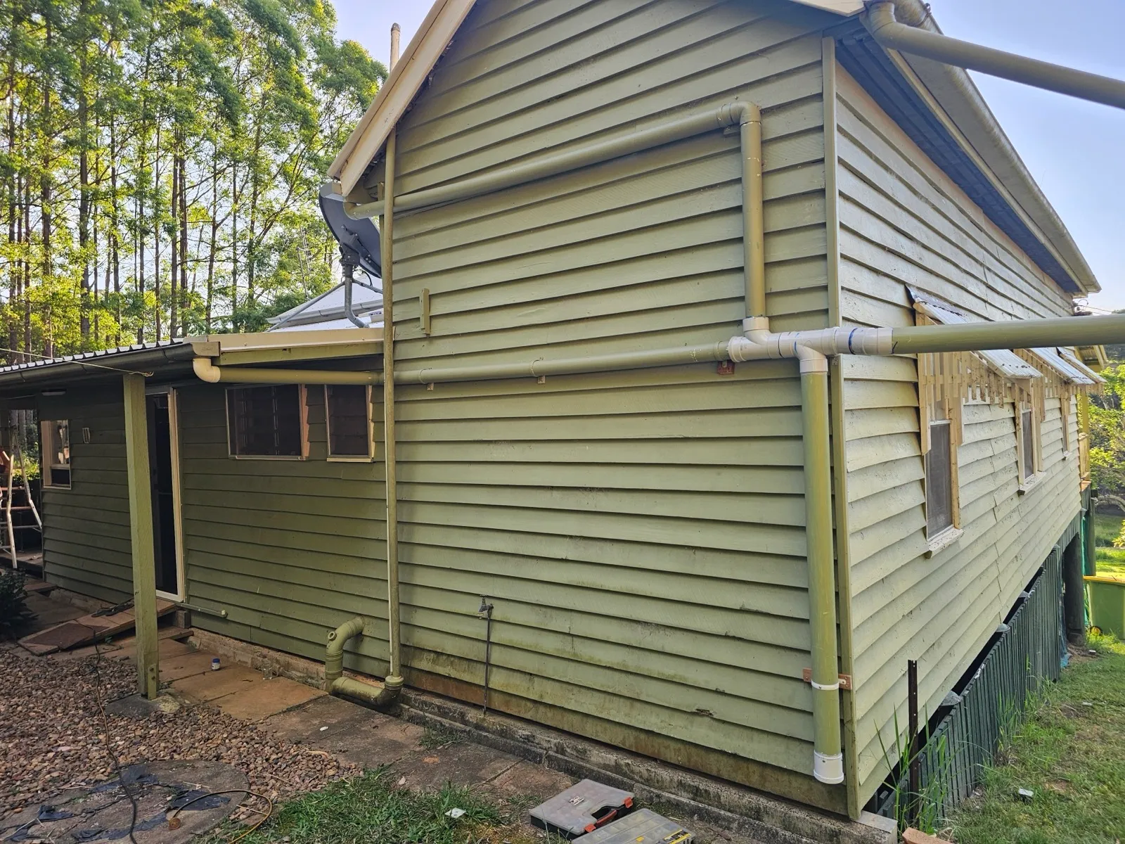New gutters fully installed — after