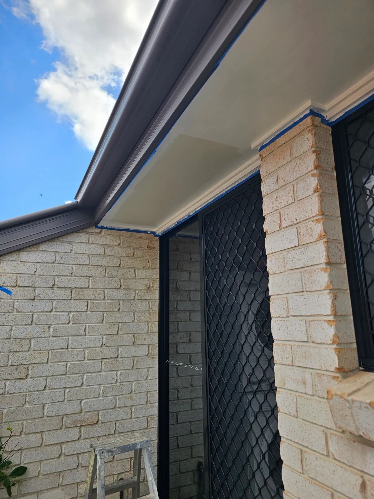 Gutter and fascia installation — before